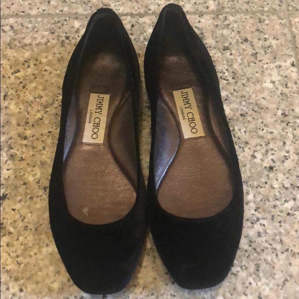 Jimmy Choo Black Velvet Ballet Flat